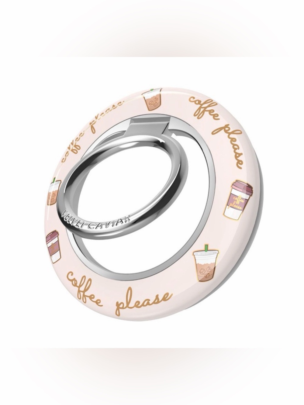 Velvet Caviar Pink Coffee-Themed Phone Ring Grip